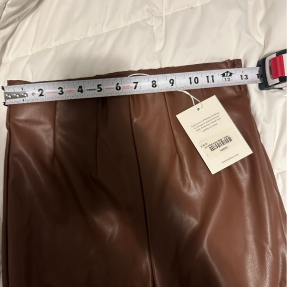 Bohme Brown Vegan Leather Tara Pants - Picture 3 of 3